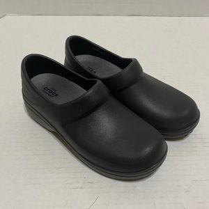 Crocs Women’s Sz 7 Neria Pro II Black Dual Comfort Slip On Clog Slip-Resistant